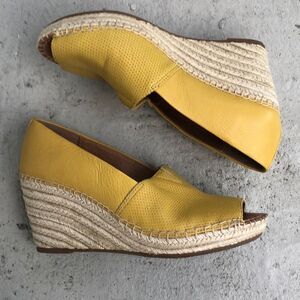 gentle souls leather peep toe wedges